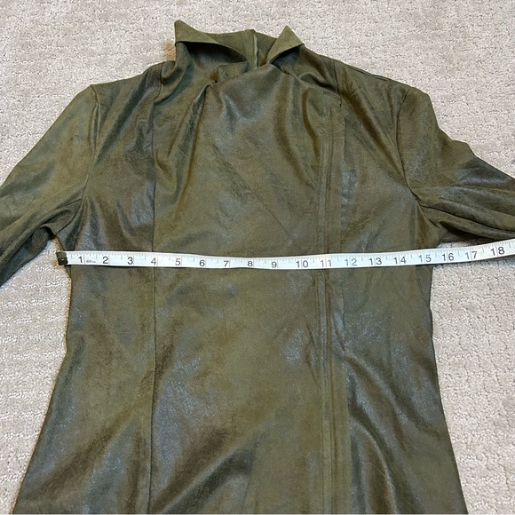 Love Tree Jacket Women’s Small Olive Green Faux Suede Moto Classic Casual Boho - Picture 10 of 11